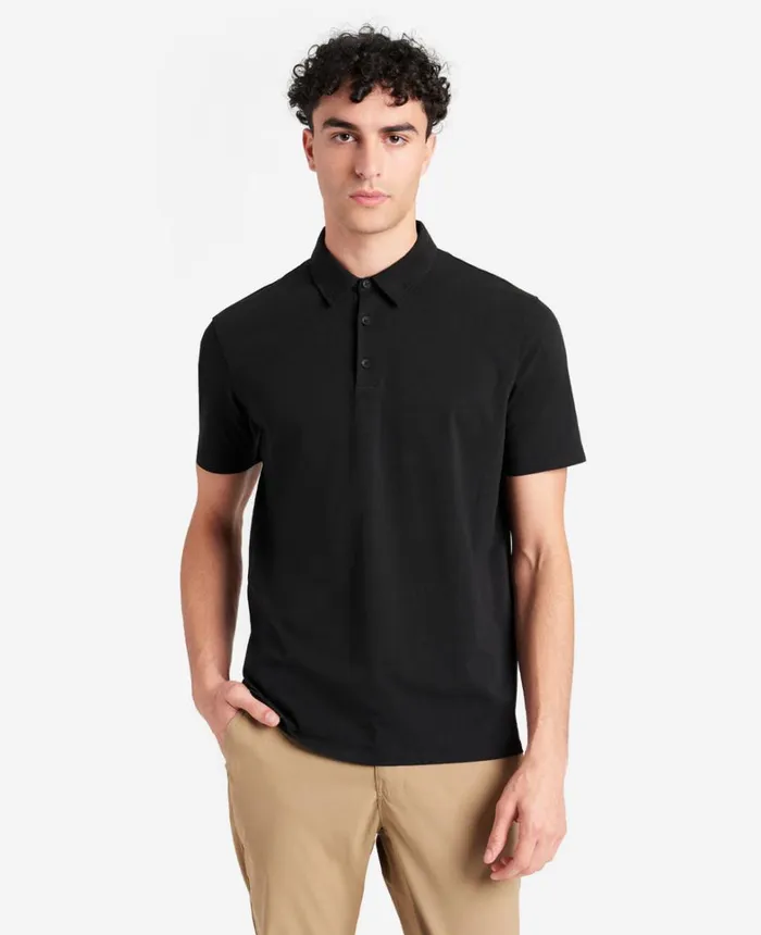 Kenneth Cole Polos and TShirts Men Performance Button Polo Black Kenneth Cole Polos and TShirts Men Performance Button Polo Black