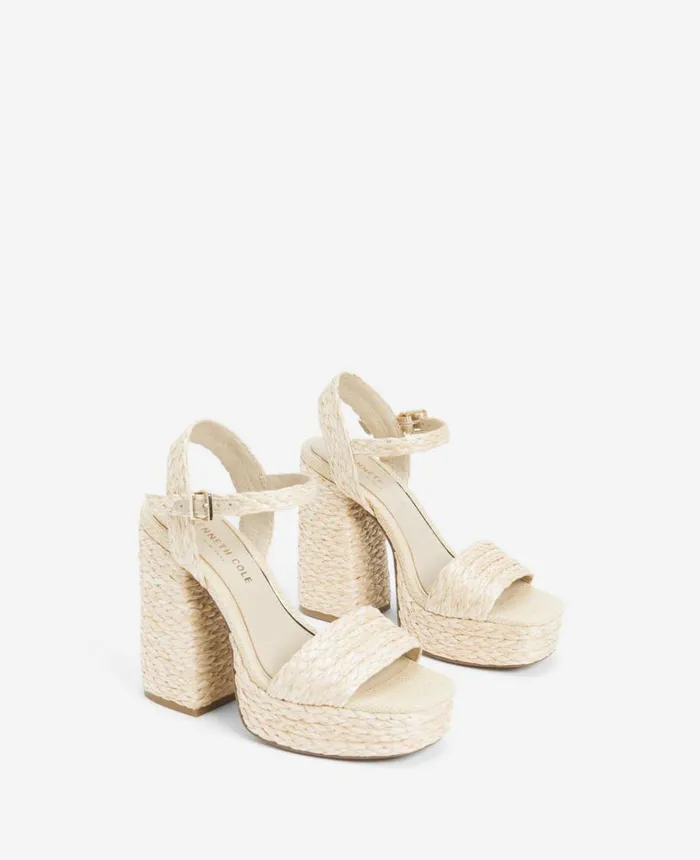Kenneth Cole Pumps and Heels Women Dolly Ankle Strap Platform Heeled Sandal Natural Raffia Kenneth Cole Pumps and Heels Women Dolly Ankle Strap Platform Heeled Sandal Natural Raffia