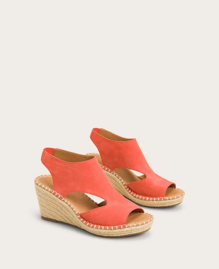 Kenneth Cole Sandals and Wedges Women GENTLE SOULS Cody Suede Esparille Wedge Bright Coral Suede Kenneth Cole Sandals and Wedges Women GENTLE SOULS Cody Suede Esparille Wedge Bright Coral Suede