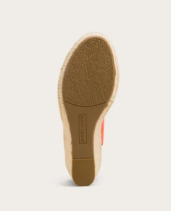 Kenneth Cole Sandals and Wedges Women GENTLE SOULS Cody Suede Esparille Wedge Bright Coral Suede Kenneth Cole Sandals and Wedges Women GENTLE SOULS Cody Suede Esparille Wedge Bright Coral Suede