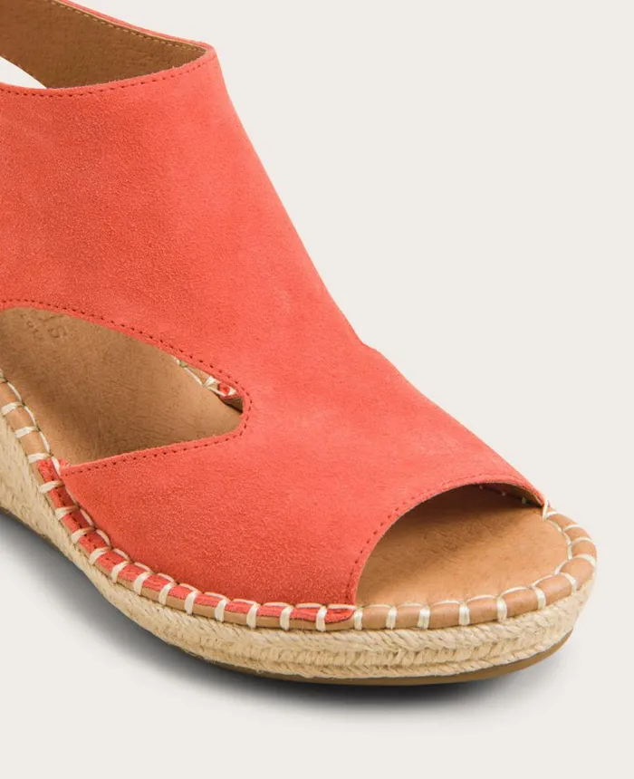 Kenneth Cole Sandals and Wedges Women GENTLE SOULS Cody Suede Esparille Wedge Bright Coral Suede Kenneth Cole Sandals and Wedges Women GENTLE SOULS Cody Suede Esparille Wedge Bright Coral Suede
