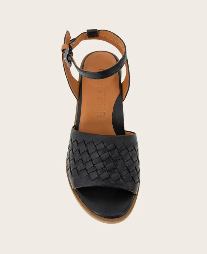 Kenneth Cole Sandals and Wedges Women GENTLE SOULS Nadia Leather Wedge Sandal Black