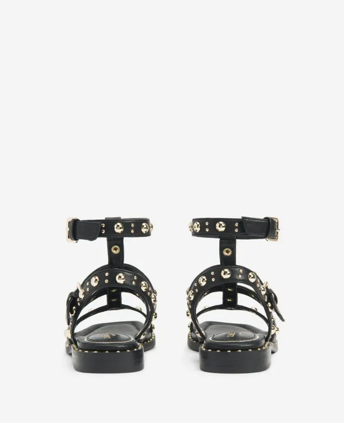 Kenneth Cole Sandals and Wedges Women Ruby Studded Gladiator Flat Sandal Black Kenneth Cole Sandals and Wedges Women Ruby Studded Gladiator Flat Sandal Black
