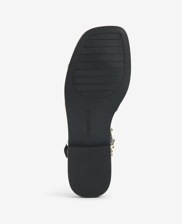 Kenneth Cole Sandals and Wedges Women Ruby Studded Gladiator Flat Sandal Black Kenneth Cole Sandals and Wedges Women Ruby Studded Gladiator Flat Sandal Black