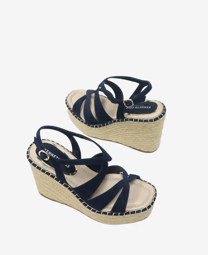 Kenneth Cole Sandals and Wedges Women The Solace Platform Espadrille Wedge Sandal Navy Suede Kenneth Cole Sandals and Wedges Women The Solace Platform Espadrille Wedge Sandal Navy Suede