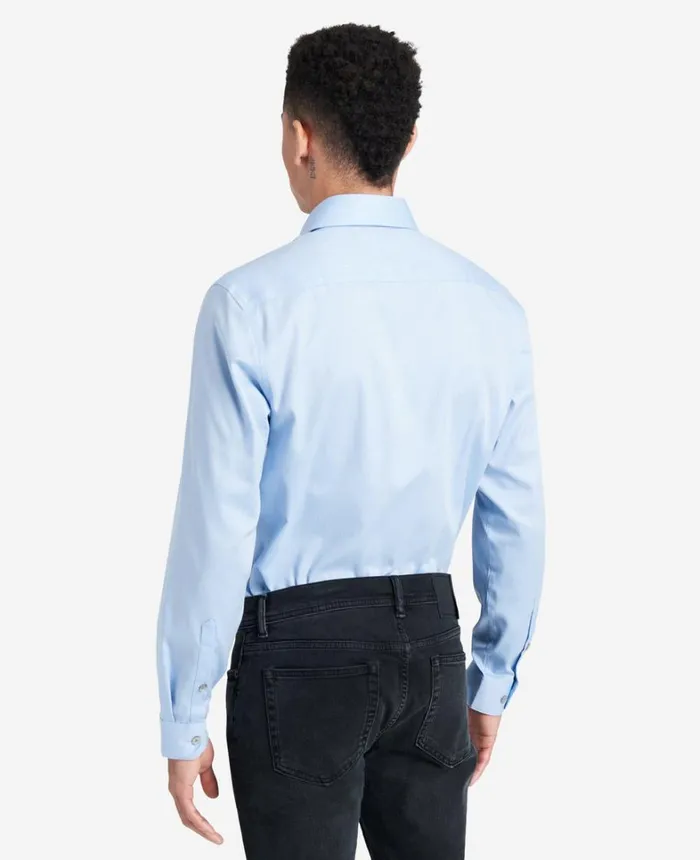 Kenneth Cole Shirts Men SlimFit ButtonDown Stretch Dress Shirt With TEK FIT Light Blue Kenneth Cole Shirts Men SlimFit ButtonDown Stretch Dress Shirt With TEK FIT Light Blue