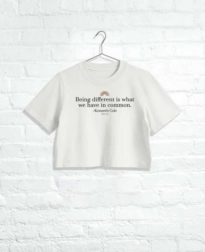 Kenneth Cole TShirts MenWomen DIFFERENT Cropped Tee Faced Bone