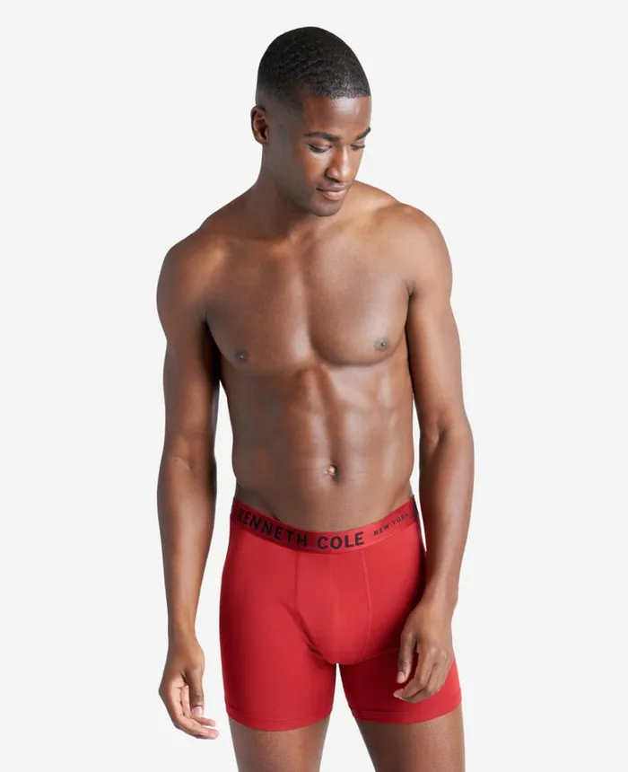 Kenneth Cole Underwear and Loungewear Men Micro Stretch Boxer Briefs 3Pack Blackredgranite Kenneth Cole Underwear and Loungewear Men Micro Stretch Boxer Briefs 3Pack Blackredgranite