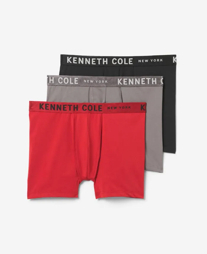 Kenneth Cole Underwear and Loungewear Men Micro Stretch Boxer Briefs 3Pack Blackredgranite Kenneth Cole Underwear and Loungewear Men Micro Stretch Boxer Briefs 3Pack Blackredgranite