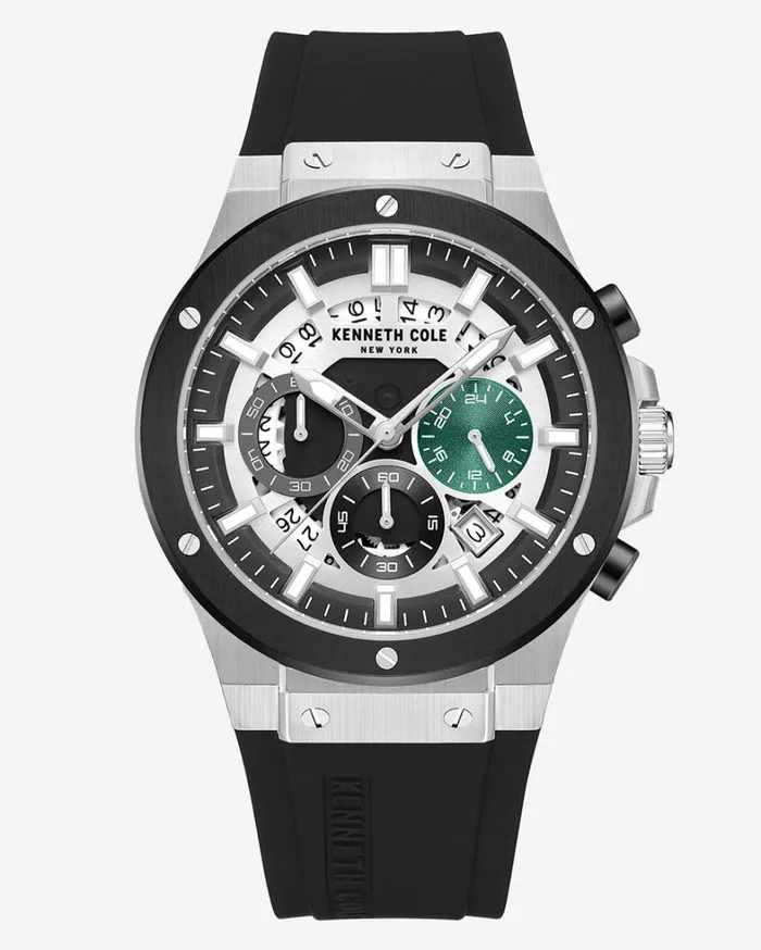 Kenneth Cole Watches Men Kenneth Cole New York Chronograph Black Silicone Dress Sport Watch Black Kenneth Cole Watches Men Kenneth Cole New York Chronograph Black Silicone Dress Sport Watch Black