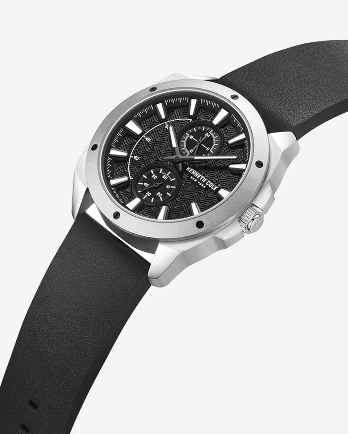 Kenneth Cole Watches Men Kenneth Cole New York Gunmetal Dress Sport Black Leather Watch Black Kenneth Cole Watches Men Kenneth Cole New York Gunmetal Dress Sport Black Leather Watch Black