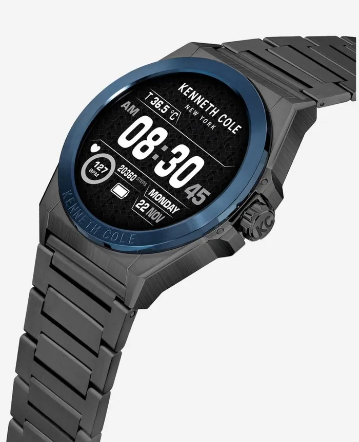 Kenneth Cole Watches Men The Wellness Smartwatch 20 With Gunmetal Stainless Steel Bracelet Gunmetal