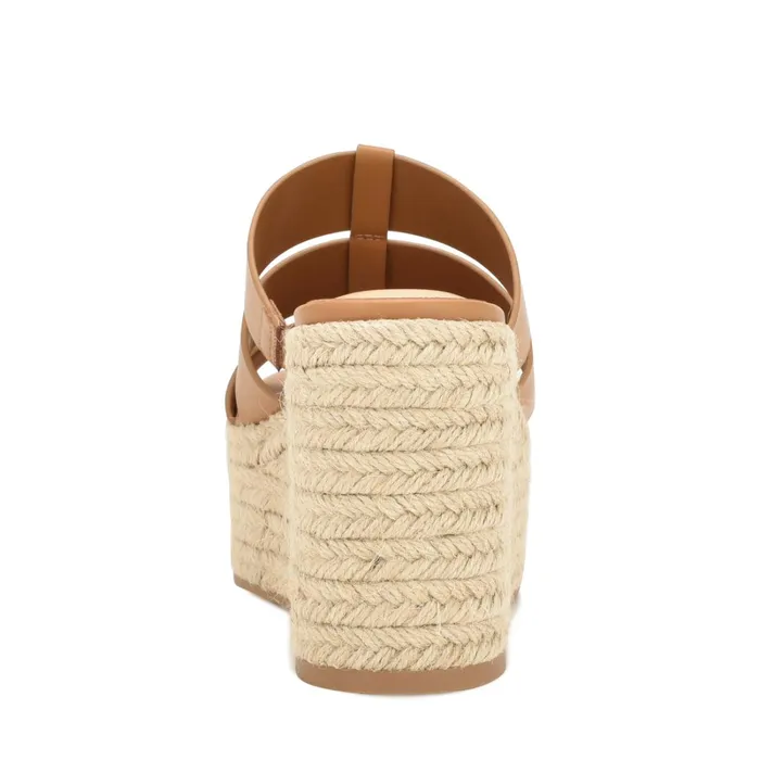 Keran Espadrille Slide Sandals Brown Women Nine West High Heels