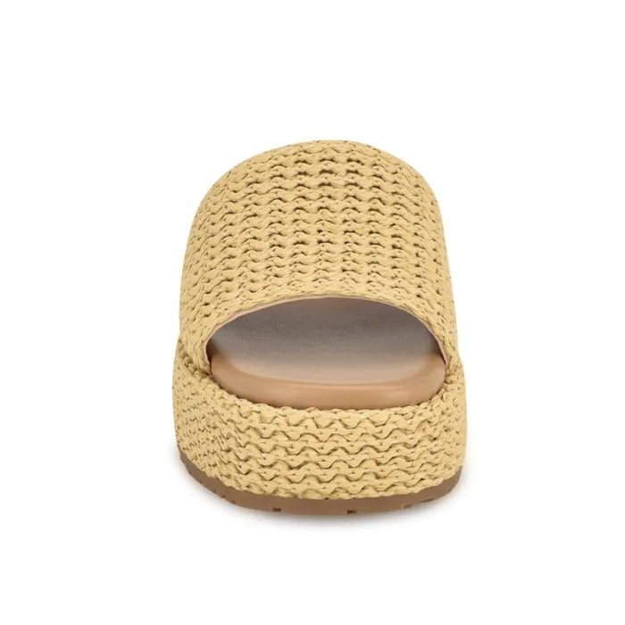 Keziah Flatform Slide Sandals Light Natural Women Nine West Low Heel Keziah Flatform Slide Sandals Light Natural Women Nine West Low Heel