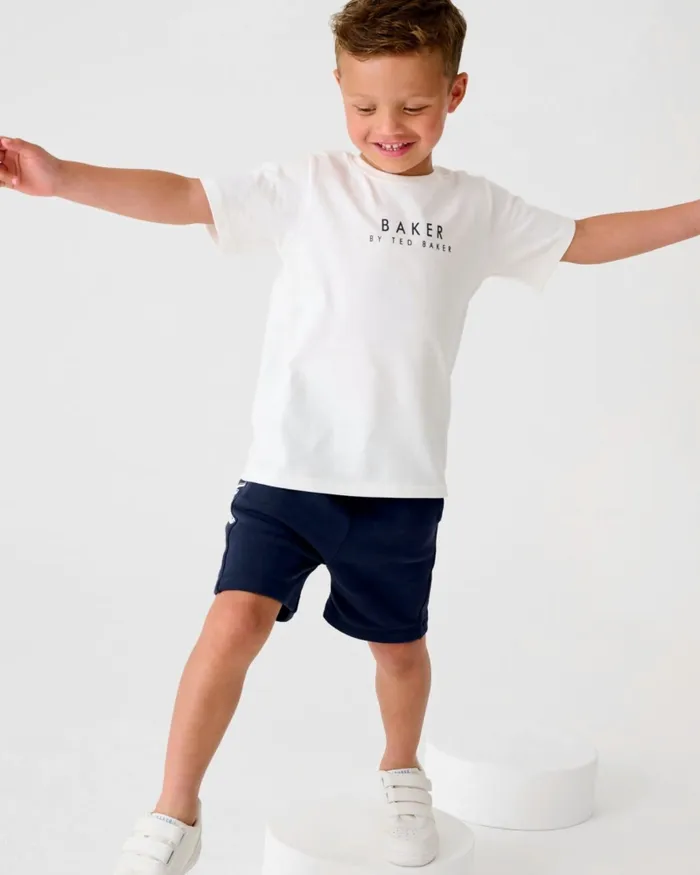 Kids ANSLEI 8211 Branded Cotton TShirt And Shorts Set Navy Ted Baker Sets and Outfits Kids ANSLEI 8211 Branded Cotton TShirt And Shorts Set Navy Ted Baker Sets and Outfits