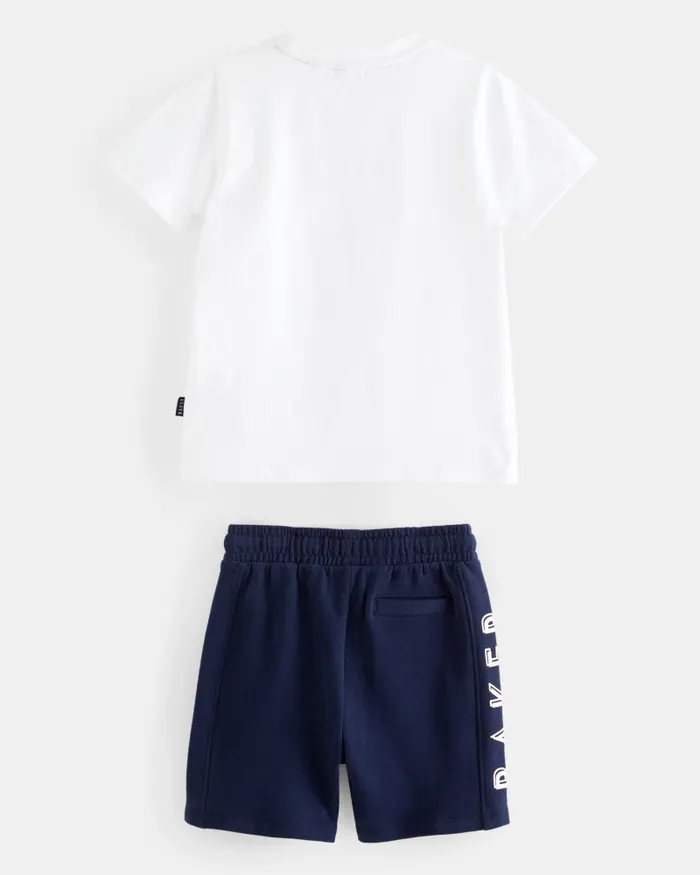 Kids ANSLEI 8211 Branded Cotton TShirt And Shorts Set Navy Ted Baker Sets and Outfits Kids ANSLEI 8211 Branded Cotton TShirt And Shorts Set Navy Ted Baker Sets and Outfits