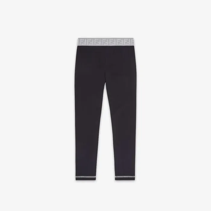 Kids Black Lycra Junior Leggings Black Fendi Ready To Wear