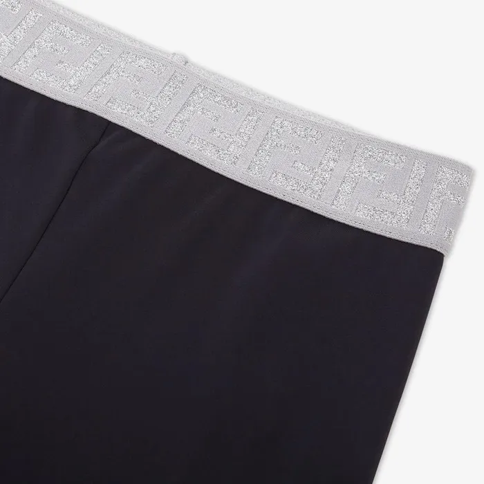 Kids Black Lycra Junior Leggings Black Fendi Ready To Wear