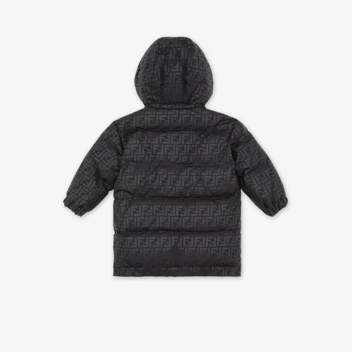 Kids Black Nylon Junior Down Jacket Black Fendi Ready To Wear