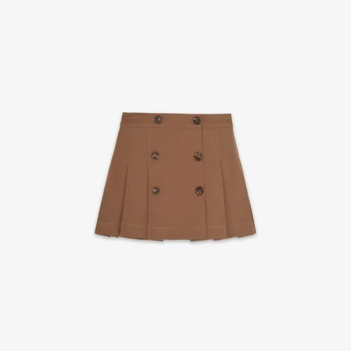 Kids Brown Gabardine Junior Skirt Brown Fendi Ready To Wear