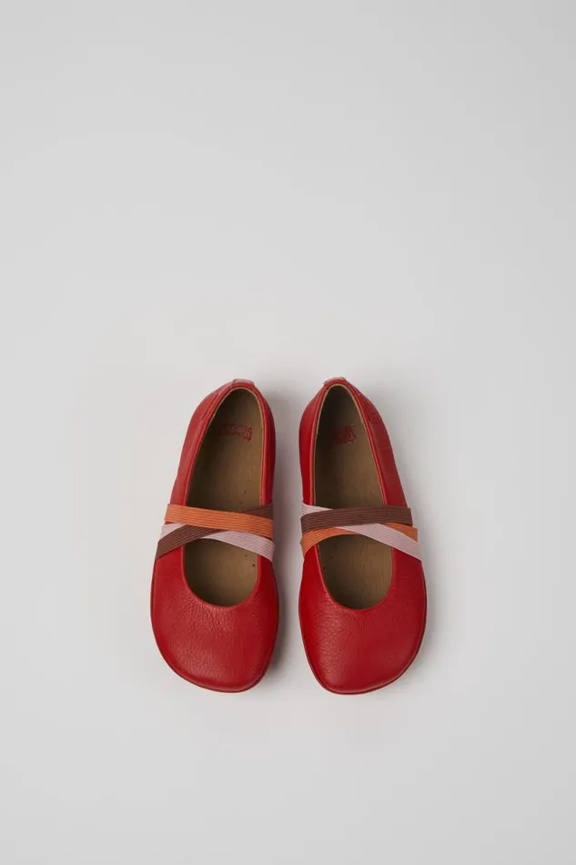 Kids Camper Ballerinas Twins Red Leather Ballerinas For Kids Kids Camper Ballerinas Twins Red Leather Ballerinas For Kids