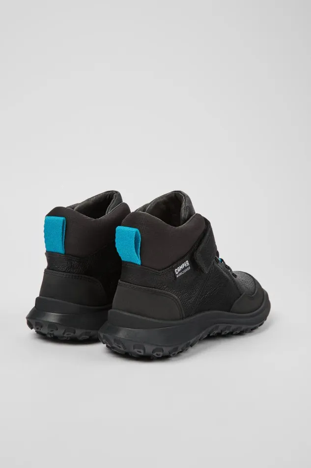 Kids Camper Boots CRCLR Black Leather And Textile Ankle Boots For Kids Kids Camper Boots CRCLR Black Leather And Textile Ankle Boots For Kids