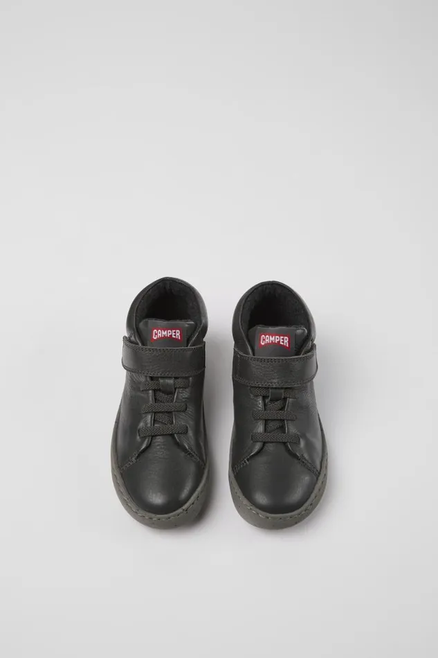 Kids Camper Boots Peu Touring Gray Leather Ankle Boots For Kids Kids Camper Boots Peu Touring Gray Leather Ankle Boots For Kids