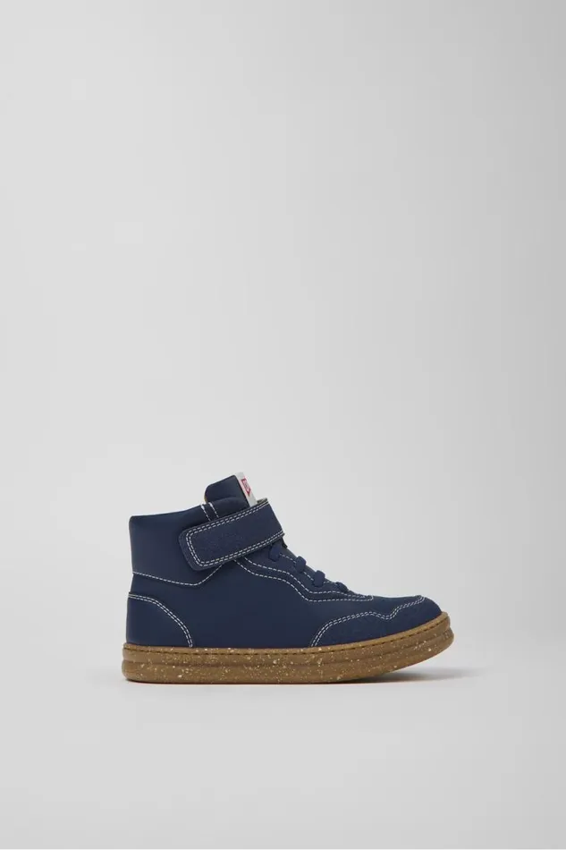 Kids Camper Boots Runner Dark Blue Leather And Nubuck Ankle Boots For Kids Kids Camper Boots Runner Dark Blue Leather And Nubuck Ankle Boots For Kids