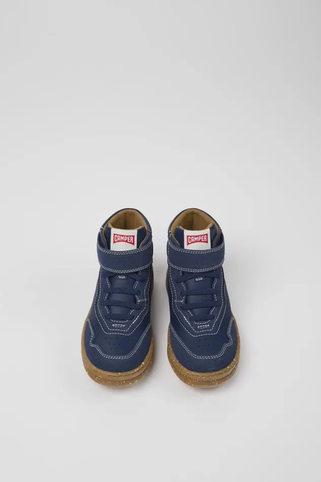 Kids Camper Boots Runner Dark Blue Leather And Nubuck Ankle Boots For Kids Kids Camper Boots Runner Dark Blue Leather And Nubuck Ankle Boots For Kids