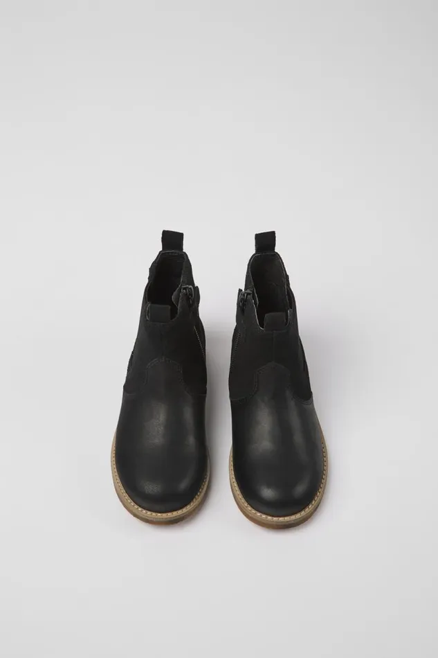 Kids Camper Boots Savina Black Nubuck And Leather Ankle Boots For Kids Kids Camper Boots Savina Black Nubuck And Leather Ankle Boots For Kids