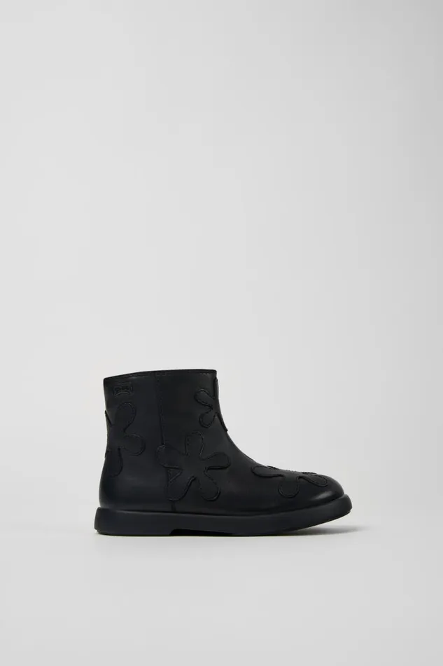 Kids Camper Boots Twins Black Leather Boots For Kids Kids Camper Boots Twins Black Leather Boots For Kids