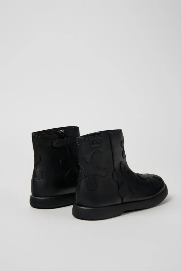 Kids Camper Boots Twins Black Leather Boots For Kids Kids Camper Boots Twins Black Leather Boots For Kids