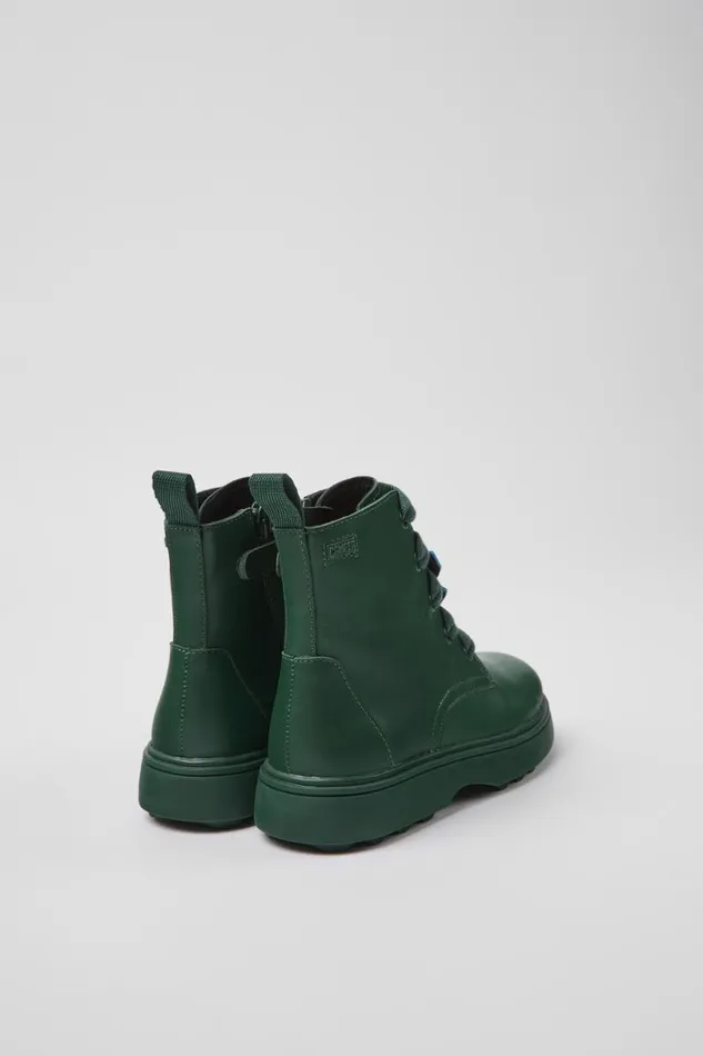 Kids Camper Boots Twins Green Leather Ankle Boots For Kids Kids Camper Boots Twins Green Leather Ankle Boots For Kids