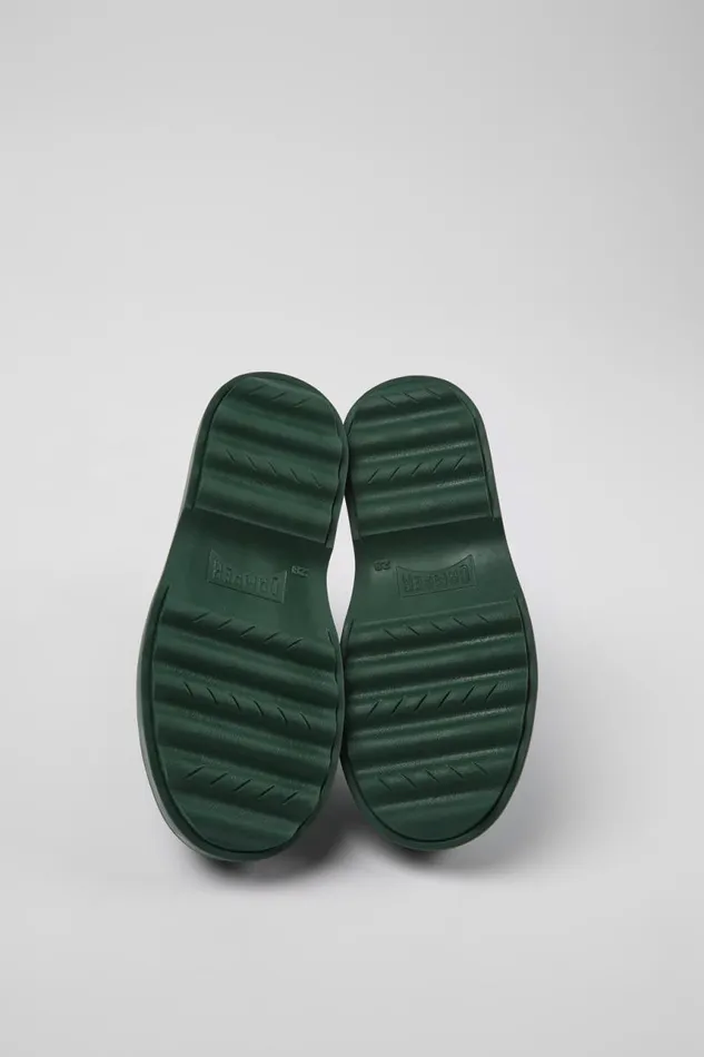 Kids Camper Boots Twins Green Leather Ankle Boots For Kids Kids Camper Boots Twins Green Leather Ankle Boots For Kids