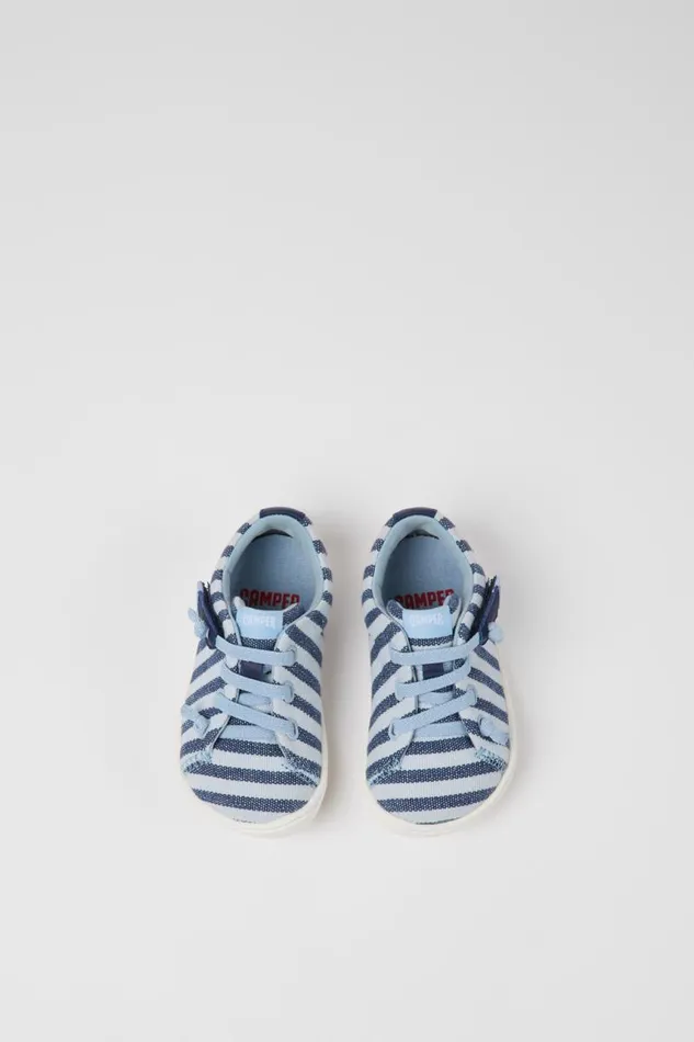 Kids Camper Hook And Loop Peu Blue Recycled Cotton Shoes For Kids Kids Camper Hook And Loop Peu Blue Recycled Cotton Shoes For Kids
