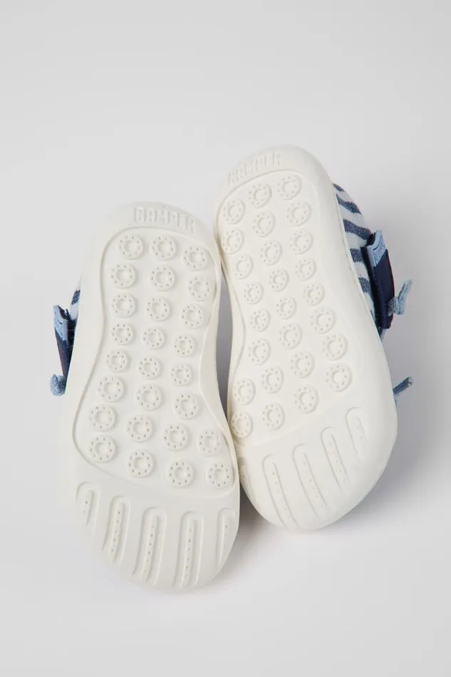 Kids Camper Hook And Loop Peu Blue Recycled Cotton Shoes For Kids Kids Camper Hook And Loop Peu Blue Recycled Cotton Shoes For Kids