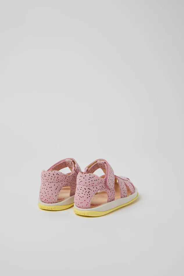 Kids Camper Sandals Bicho Pink Nubuck Sandals For Kids