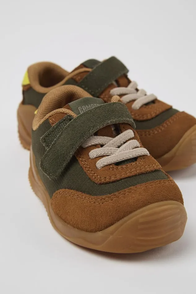 Kids Camper Sneakers Dadda Green Textile And Nubuck Sneakers For Kids