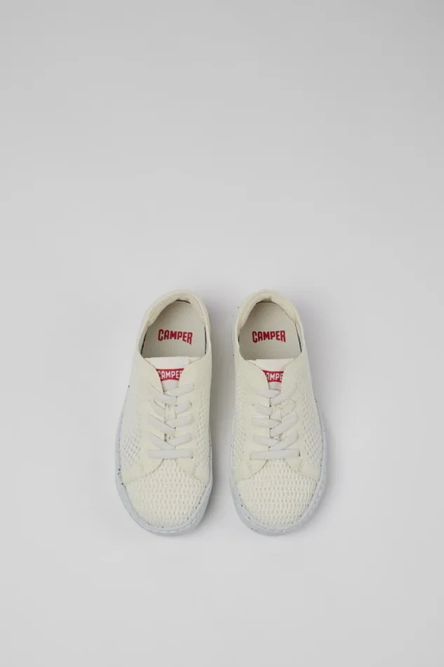 Kids Camper Sneakers Peu Touring White Textile Shoes For Kids