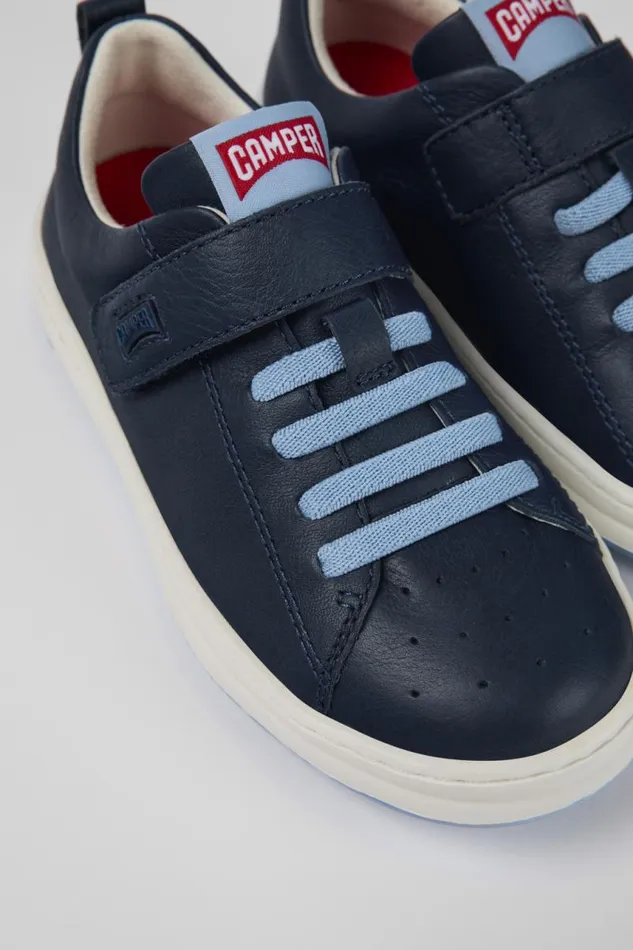 Kids Camper Sneakers Runner Blue Leather Sneaker