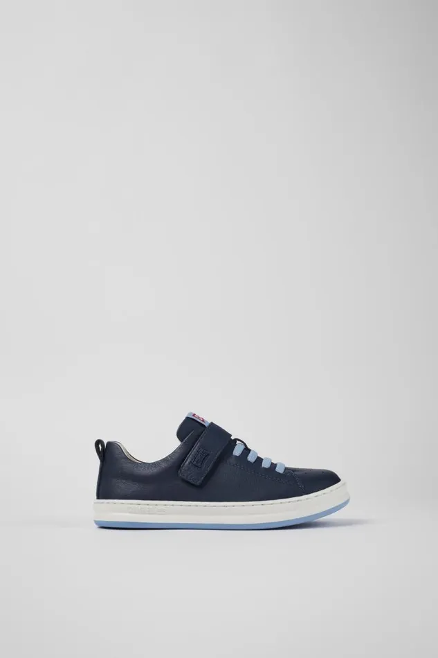 Kids Camper Sneakers Runner Blue Leather Sneaker