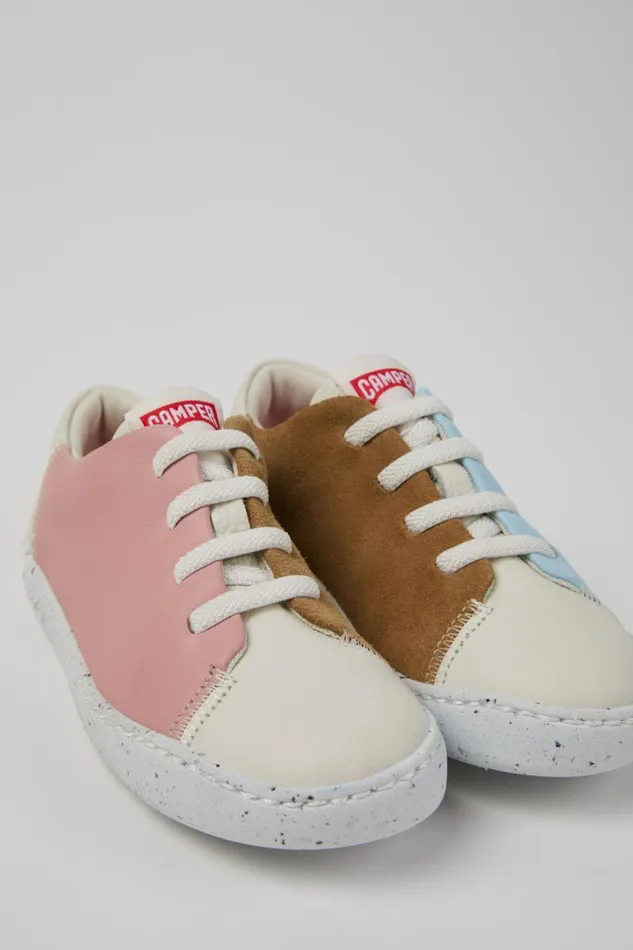 Kids Camper Sneakers Twins Multicolor Leather And Nubuck Sneakers For Kids