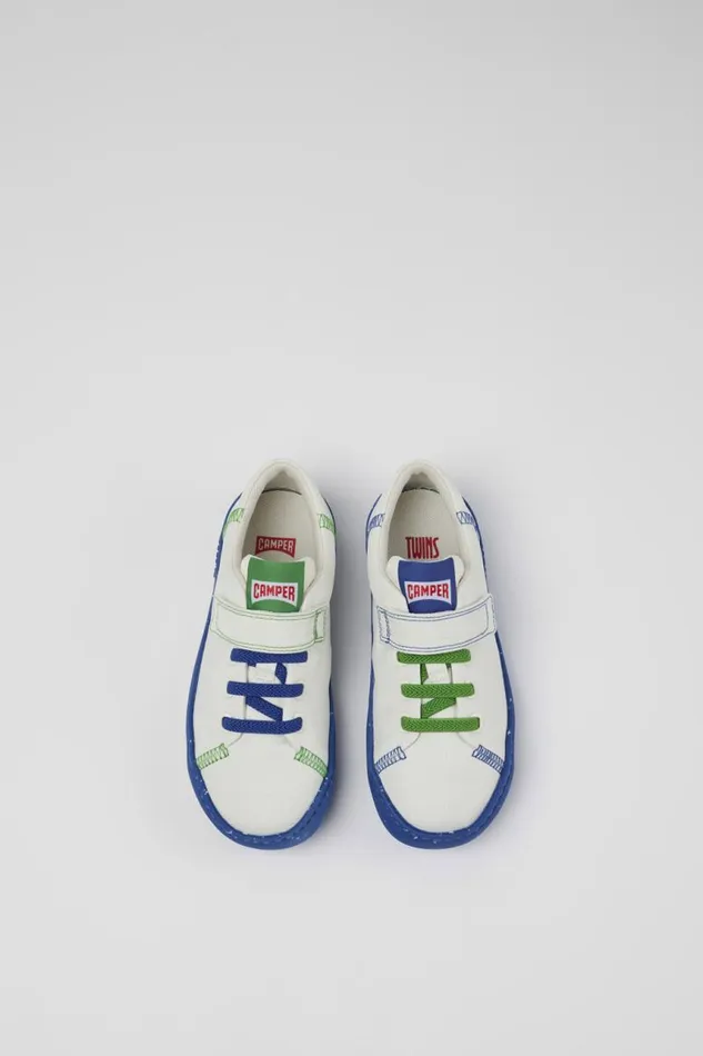 Kids Camper Sneakers Twins White Textile Slipon Kids Camper Sneakers Twins White Textile Slipon