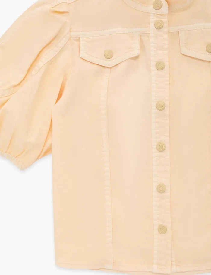 Kids Clothing Zimmermann August Utility Denim Top Macaroon