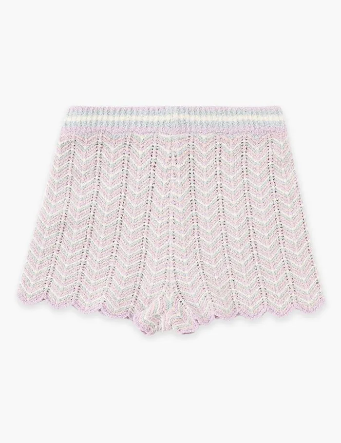 Kids Clothing Zimmermann Halliday Textured Knit Shorts Multi
