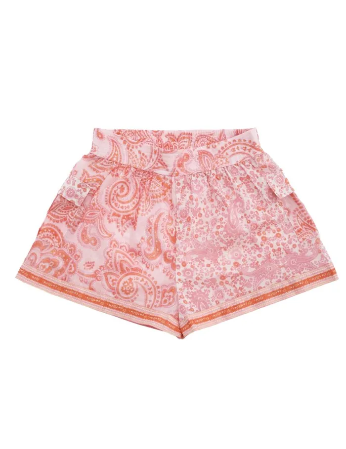 Kids Clothing Zimmermann Ottie Pocket Short Pink Paisley