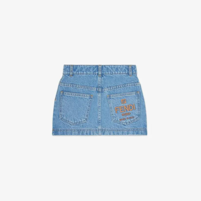Kids Denim Junior Skirt Blue Fendi Ready To Wear