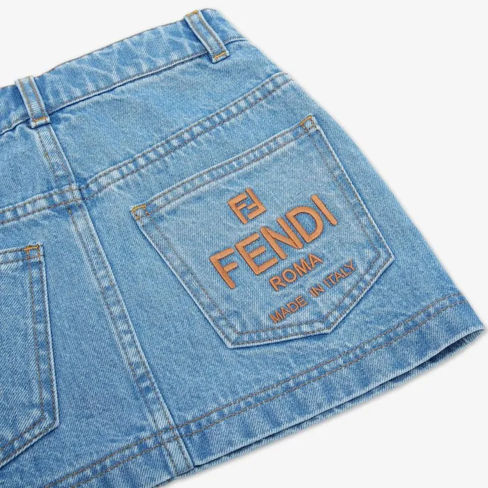 Kids Denim Junior Skirt Blue Fendi Ready To Wear