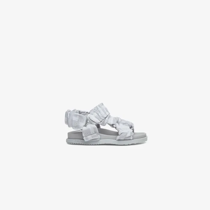 Kids Grey Fabric First Steps Sandals Grey Fendi Baby Boy