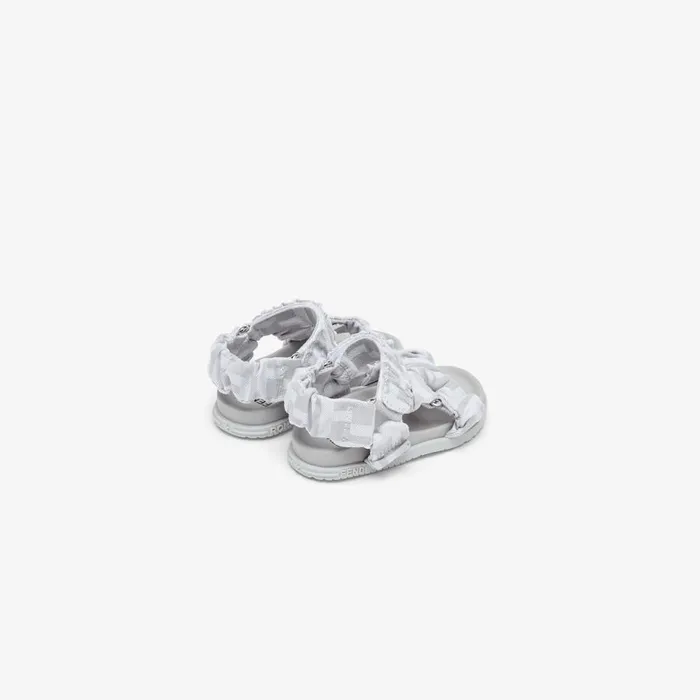 Kids Grey Fabric First Steps Sandals Grey Fendi Baby Boy